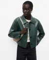 Mango Sabina Faux Leather Jacket In Green