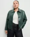 Mango Sabina Faux Leather Jacket In Green