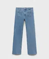 Mango High-rise Wideleg Jeans In Blue