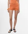 Mango Knitted Shorts With Pockets Orange In Orange