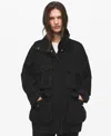 Mango Women's Pockets Oversized Denim Parka In Black