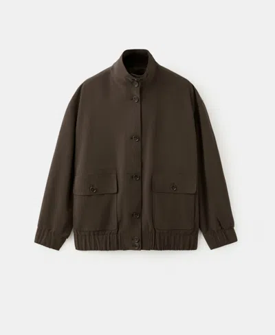 Mango Women's Pockets Oversized Jacket In Brown