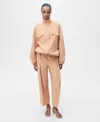 Mango Oversized Lyocell Jacket With Pockets Nude