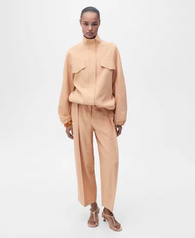 MANGO WOMEN'S POCKETS OVERSIZED LYOCELL JACKET