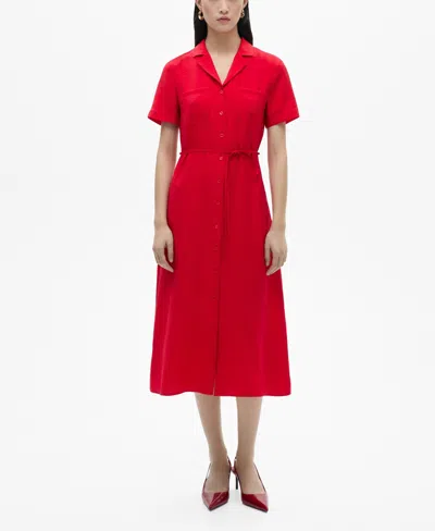 MANGO WOMEN'S POCKETS SHIRT DRESS