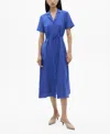 Mango Pockets Shirt Dress Vibrant Blue In Vibrant Blue