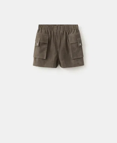 Mango Women's Pockets Suede Shorts In Gray