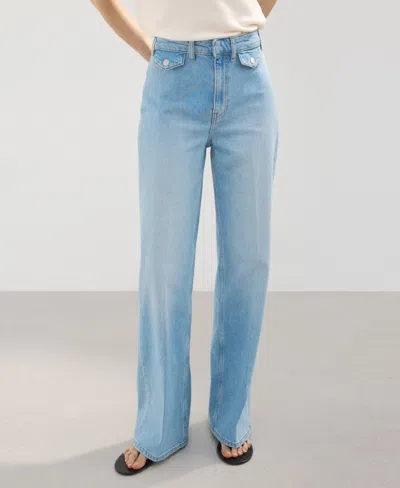 Mango Flap Pocket Jeans In Blue