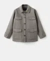 Mango Wool Blend Jacket In Gray