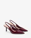 Mango Pointed Shoes With Patent Leather Effect Burgundy In Burgundy