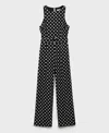 Mango Combinaison Lin Pois Avec Ceinture Noir - Femme - M -  In Animal Print