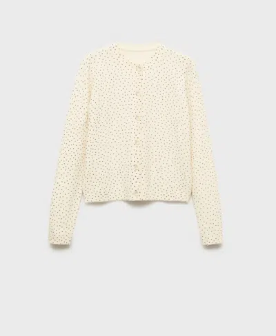 MANGO WOMEN'S POLKA DOT KNITTED CARDIGAN