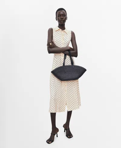 Mango Women's Polka Dot Shirt Dress In Sand