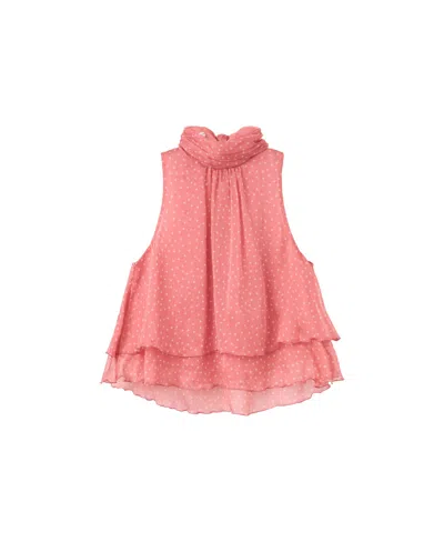 Mango Women's Polka-dot High-neck Sleeveless Blouse In Pale Pink
