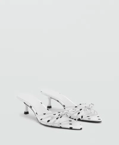 Mango Women's Polka-dot Strap Sandals In White