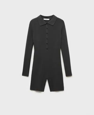 Mango Women's Polo Neck Romper In Charcoal