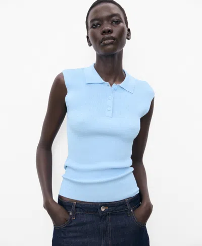 MANGO WOMEN'S POLO-NECK KNITTED TOP