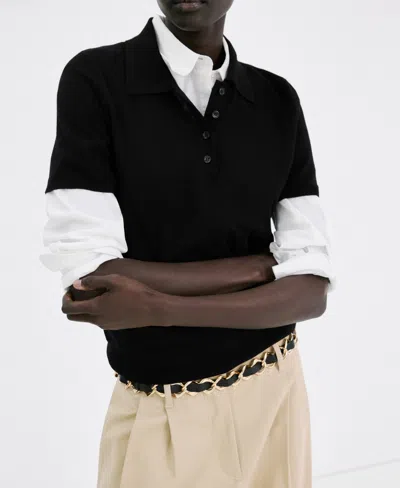 Mango Women's Polo Neck Sweater In Black