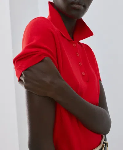 Mango Women's Polo Neck Sweater In Red