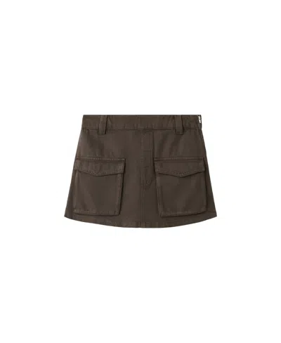 Mango Women's Pop Cargo Denim Mini Skort In Chocolate