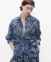 Mango Print Cotton Button-up Shirt