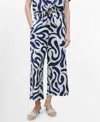 Mango Print Wide Leg Linen Blend Jumpsuit