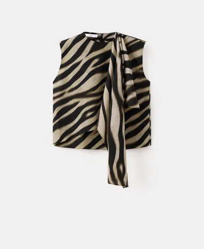 Mango Women's Printed Foulard Blouse In Black