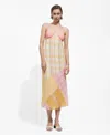 Mango Printed Halter Gown Ecru In Ecru
