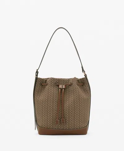 Mango Women's Printed Logo Bucket Bag In Brown