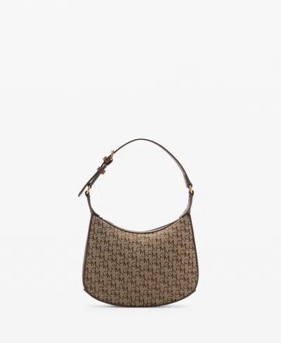 Mango Women's Printed Logo Shoulder Bag In Brown