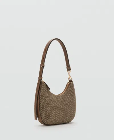 Mango Women's Printed Logo Shoulder Bag In Brown