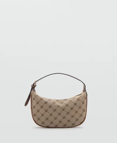 Mango Women's Printed Logo Shoulder Bag In Brown