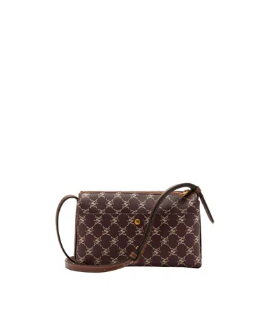 Mango Women's Printed Logo Shoulder Bag In Burgundy