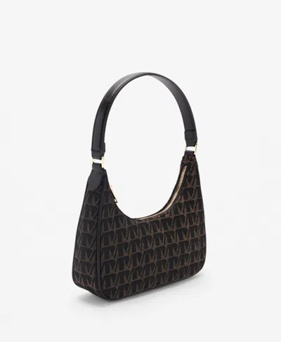 Mango Women's Printed Logo Shoulder Bag In Chocolate