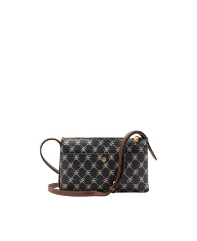Mango Women's Printed Logo Shoulder Bag In Navy