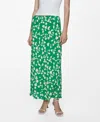 Mango Printed Long Skirt Pastel Green In Pastel Green