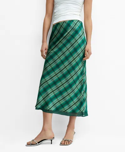 Mango Women's Printed Midi Skirt In Green