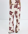 Mango Printed Pleated Pants In Blue