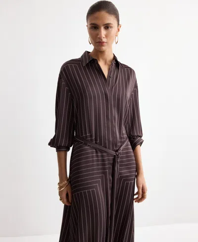 Mango Women's Printed Shirt Dress In Brown