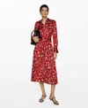 Mango Women's Printed Shirt Dress In Maroon