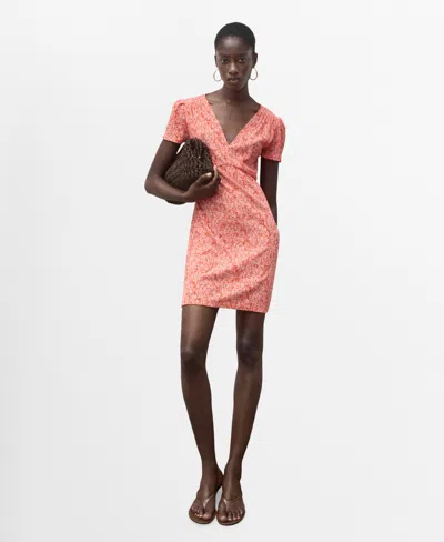 Mango Women's Printed Short Dress In Red