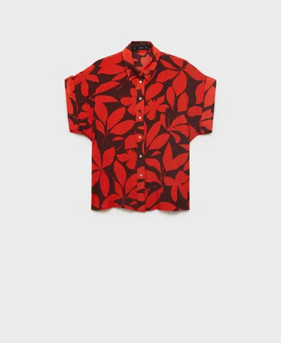Mango Women's Printed Short-sleeved Shirt In Red