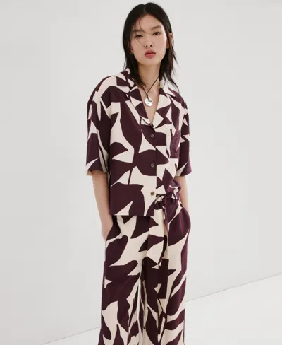 Mango Women's Printed Short-sleeved Shirt In Brown