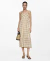 Mango Printed Strap Dress Ecru In Ecru