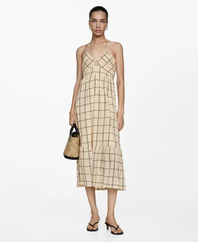 MANGO WOMEN'S PRINTED STRAP DRESS