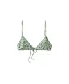 Mango Printed Triangle Bikini Top In Green