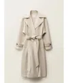 Mango Women's Pronounced Lapels Linen Trench Coat