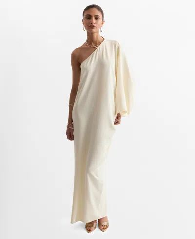 Mango Puffed Sleeves Dress Ecru In Neutral