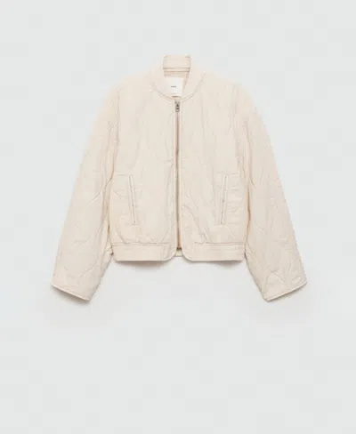 MANGO WOMEN'S QUILTED BOMBER JACKET