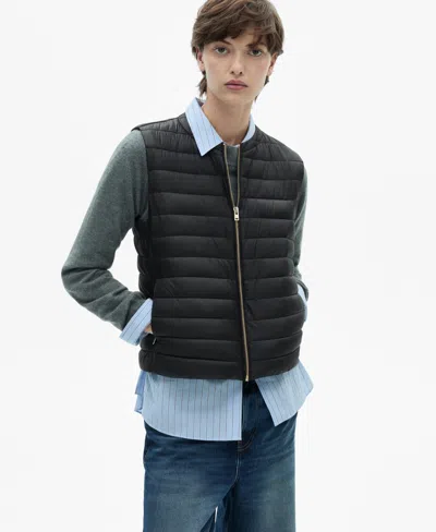 Mango Women's Quilted Vest In Black